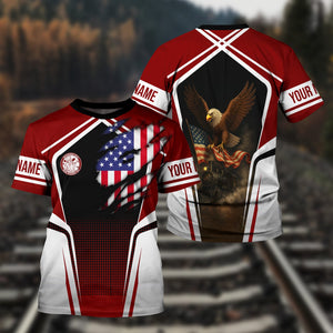 Railspirit Personalized Detroit & Mackinac Railroad T Shirt American Eagle Vintage Train Shirt