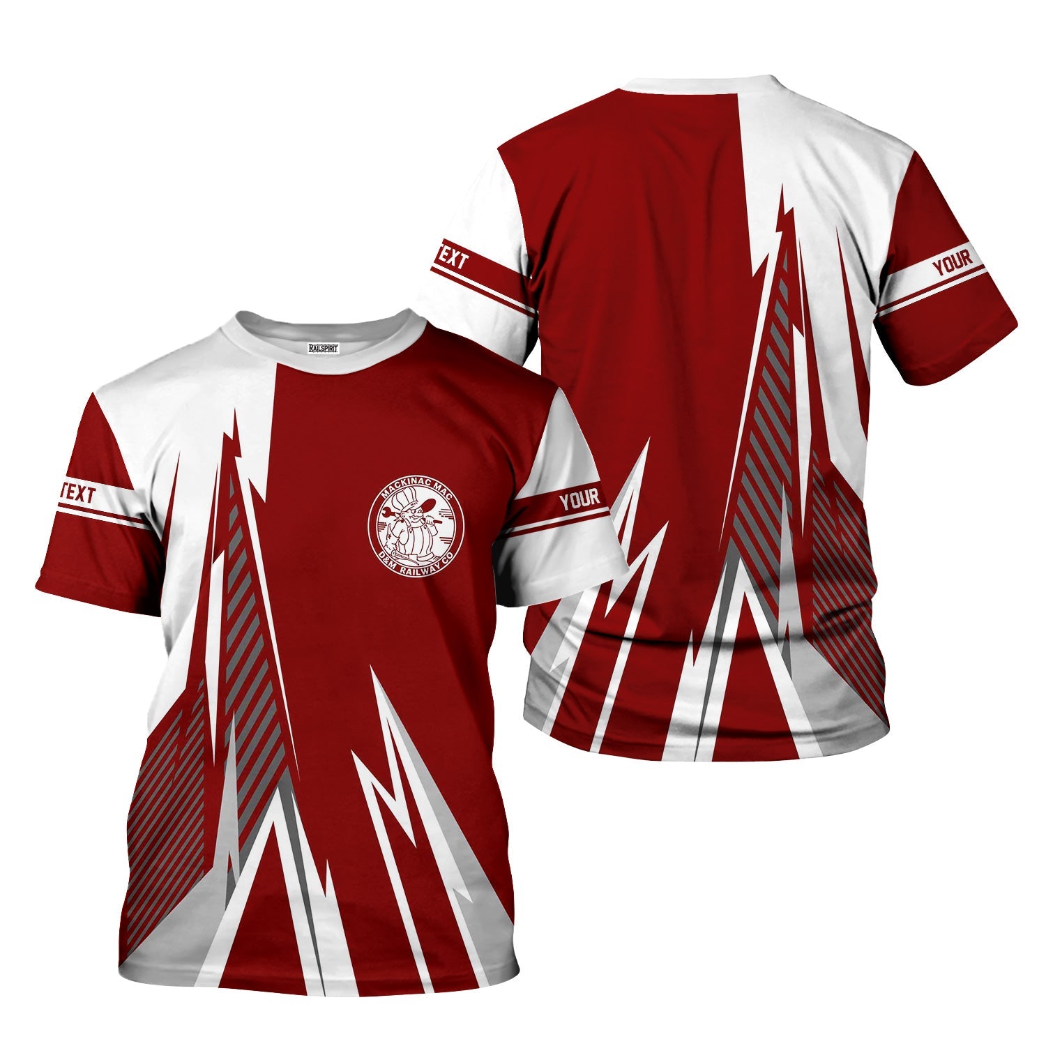 Railspirit Personalized Detroit & Mackinac Railroad T-Shirt Lightning-Inspired Railway Style Shirt For Train Lovers