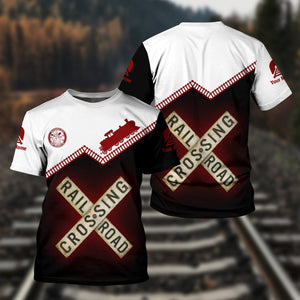 Railspirit Personalized Detroit & Mackinac Railroad T Shirt Railroad Crossing Printed Train Track Shirt
