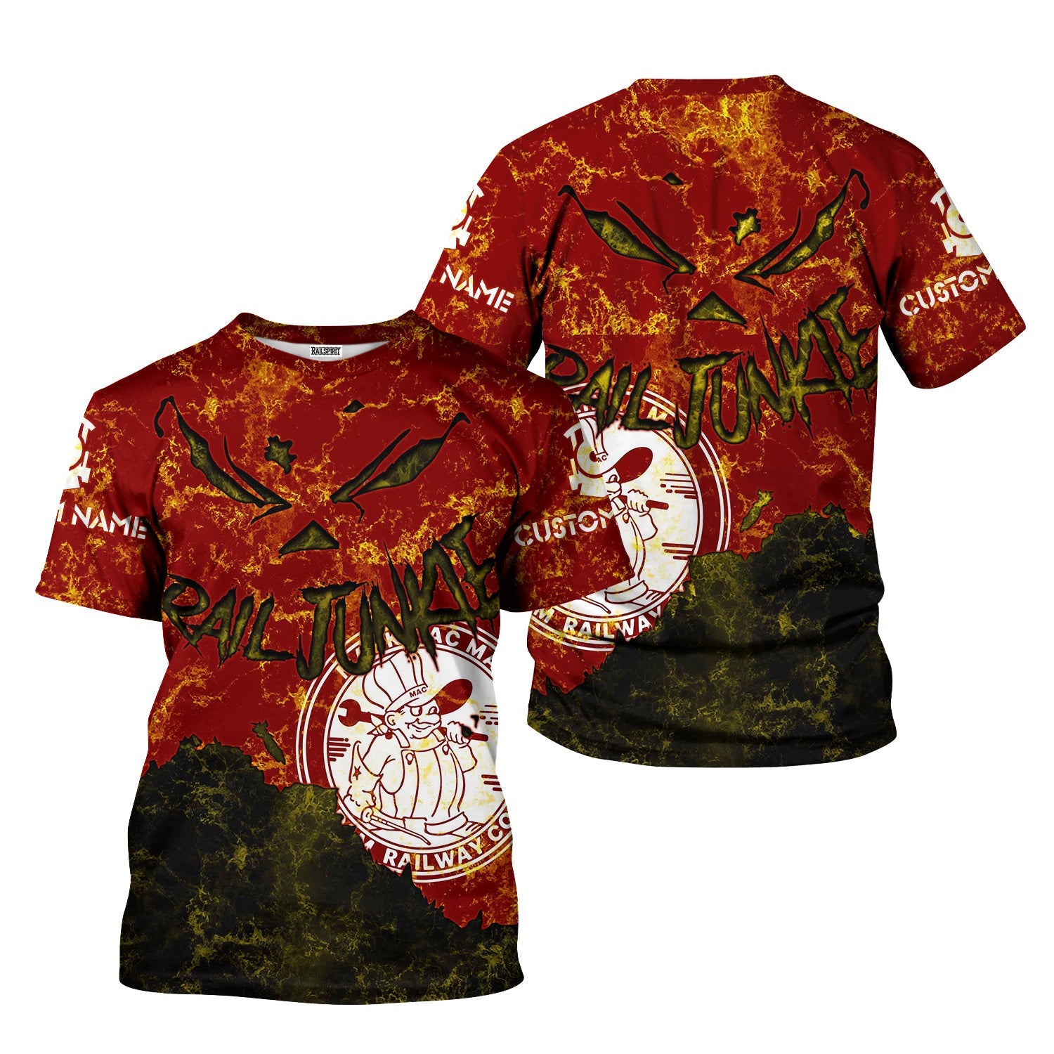 Railspirit Personalized Detroit & Mackinac Railroad T-Shirt Torn Graphic Style Train Shirt For Rail Junkie