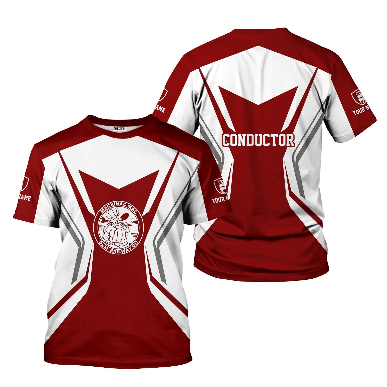 Railspirit Personalized Detroit & Mackinac Railroad T-Shirt Unique Style with Custom Job Train Shirt