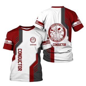 Railspirit Personalized Detroit & Mackinac Railroad T-Shirt Unique Railway Style with Custom Job Train Shirt