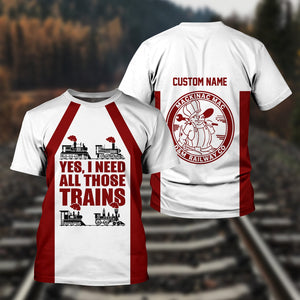 Railspirit Custom Name Detroit & Mackinac Railroad T Shirt Yes I Need All Those Train Printed Shirt