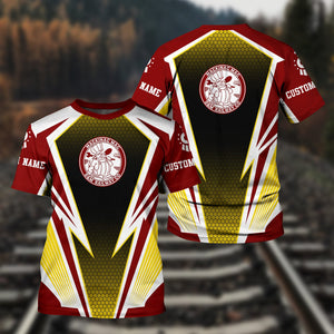 Railspirit Personalized Detroit & Mackinac Railroad T-Shirt Lightning Graphic Style Shirt Gift Idea For Train Lover