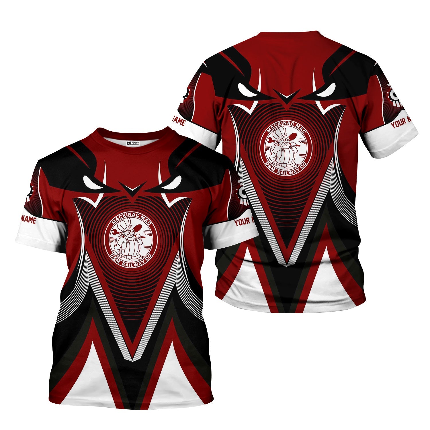 Railspirit Personalized Detroit & Mackinac Railroad T-Shirt Vibrant Graphic Pattern Shirt For Train Enthusiasts