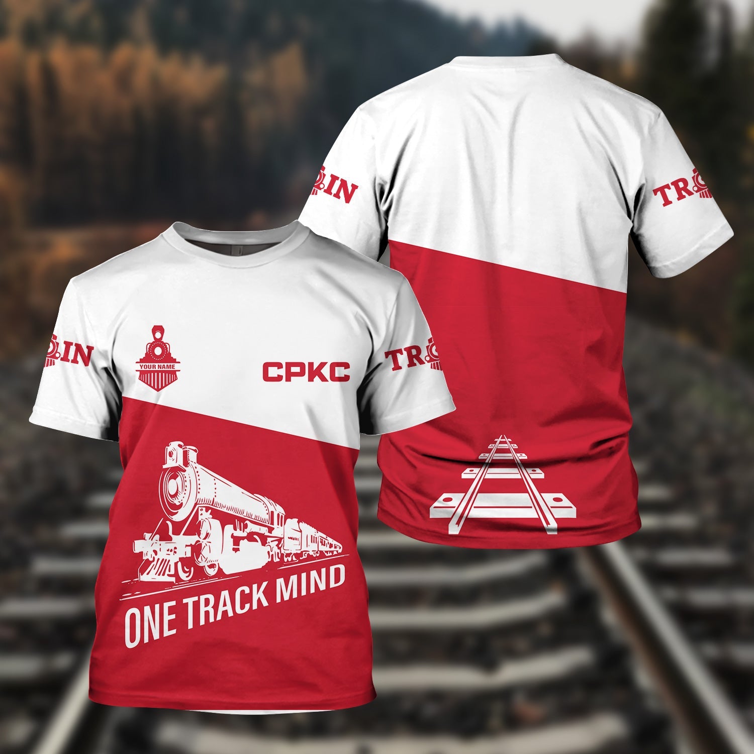 Railspirit Personalized Canadian Pacific Kansas City T Shirt One Track Mind Unisex Train Shirt Gift Idea For Train Lover