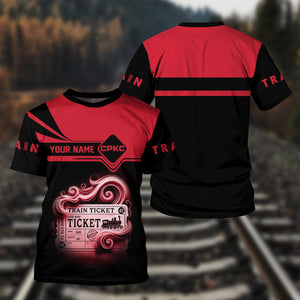 Railspirit Personalized Canadian Pacific Kansas City T Shirt Train Ticket American Locomotive Printed Train