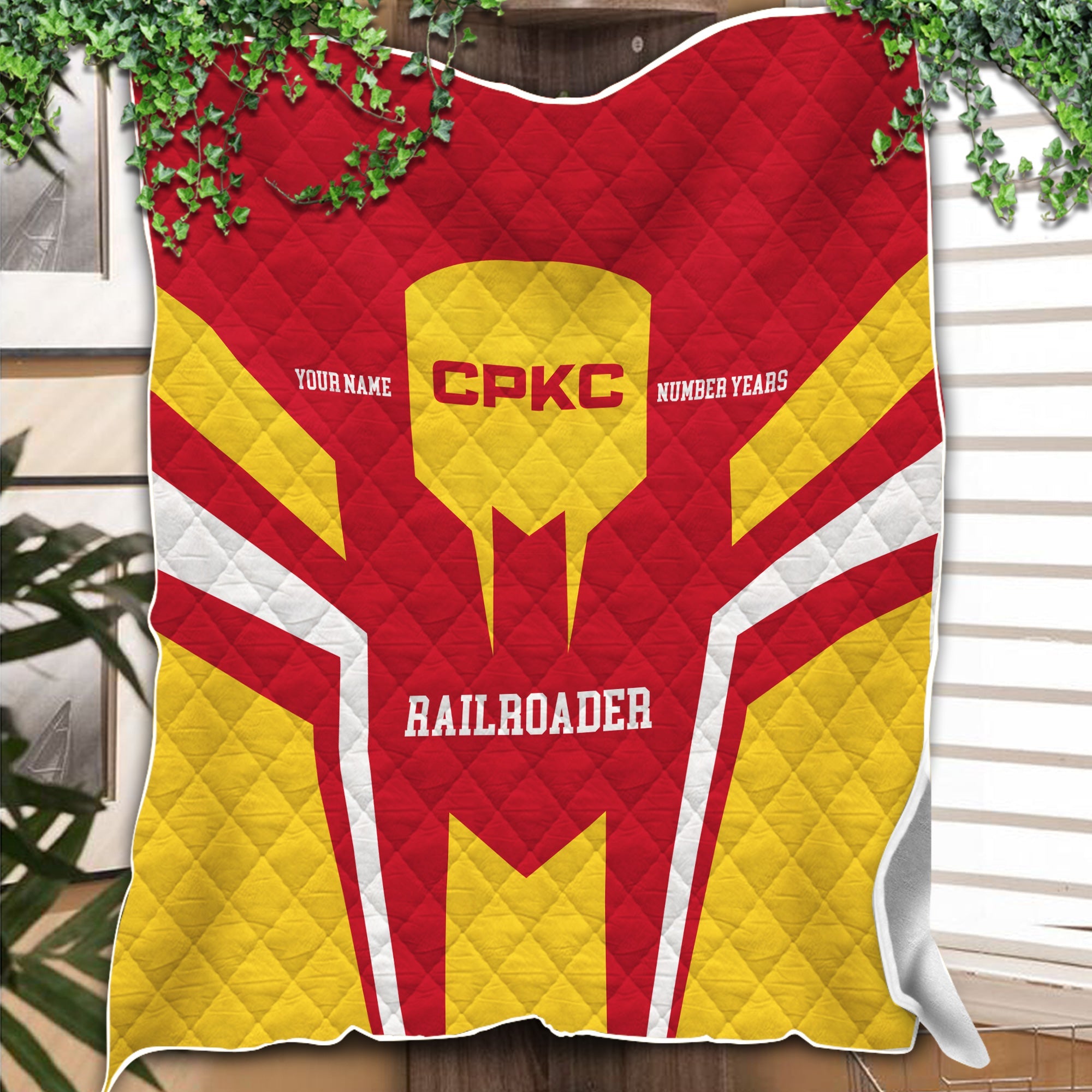 Railspirit Personalized Canadian Pacific Kansas City Premium Quilts Custom Year Railroader CPKC Gift Idea For Train Lover
