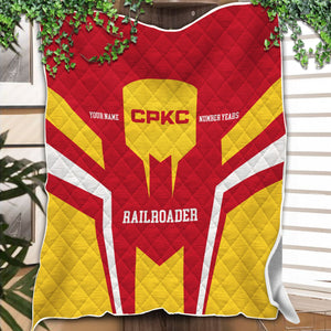 Railspirit Personalized Canadian Pacific Kansas City Premium Quilts Custom Year Railroader CPKC Gift Idea For Train Lover