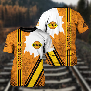 Railspirit Personalized Genesee & Wyoming Inc. Railroad T-Shirt All Over Printed Unisex Shirt