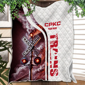 Railspirit Personalized Canadian Pacific Kansas City Premium Quilts Railroad Crossing Sign CPKC Quilts All Over Print