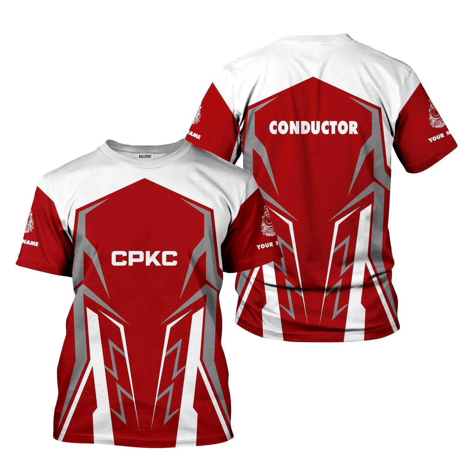 Railspirit Personalized Canadian Pacific Kansas City T-Shirt Futuristic Design with Custom Job CPKC Train Shirt