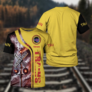 Railspirit Custom Name Florida East Coast Railway T Shirt One Track Mind American Locomotive Train Shirt All Over Print