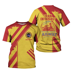 Railspirit Personalized Florida East Coast Railway T-Shirt Locomotive Design Train Shirt for Train Enthusiast