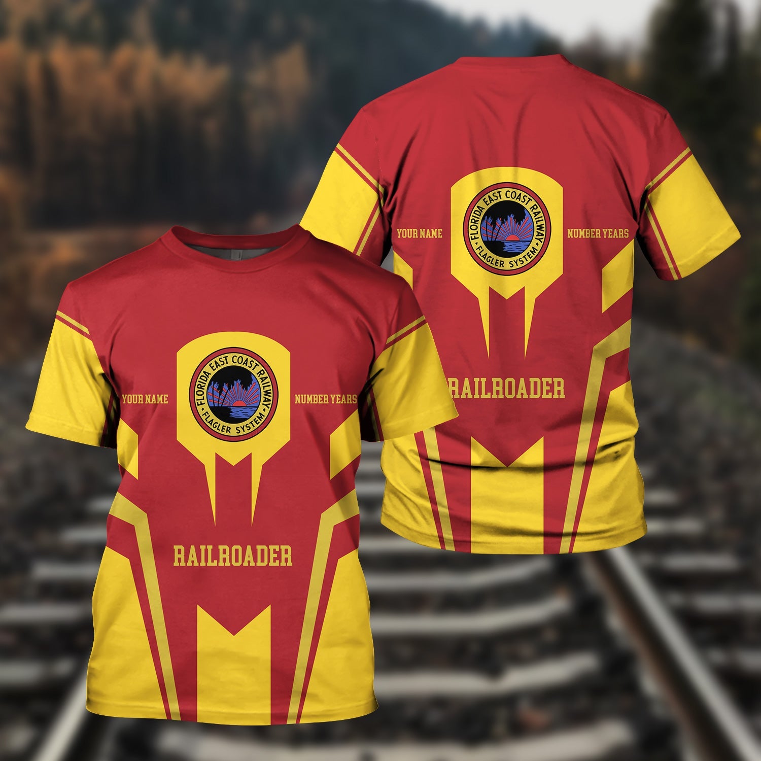 Railspirit Personalized Florida East Coast Railway T-Shirt Custom Year Railroader Shirt Gift Idea For Train Lover