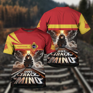 Railspirit Personalized Florida East Coast Railway T Shirt One Track Mind Train Printed Shirt