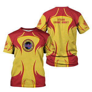 Railspirit Personalized Florida East Coast Railway T-Shirt Distinctive Flame Style Shirt For Steam Engine Addict