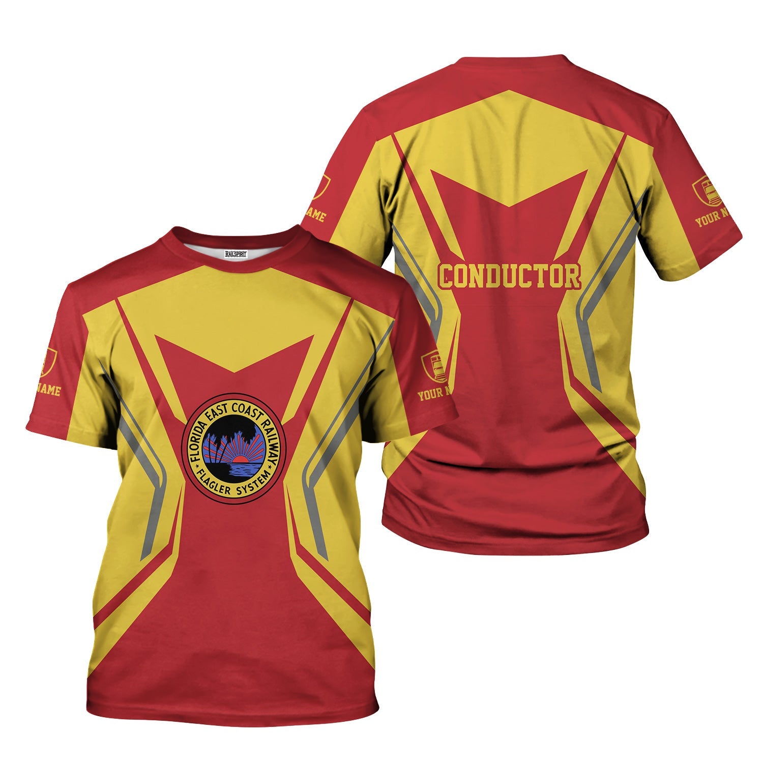 Railspirit Personalized Florida East Coast Railway T-Shirt Unique Style with Custom Job Train Shirt