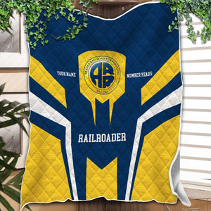 Railspirit Personalized Alaska Railroad Premium Quilts Custom Year Railroader Gift Idea For Train Lover