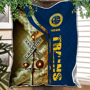 Railspirit Personalized Alaska Railroad Premium Quilts Railroad Crossing Sign Quilts All Over Print