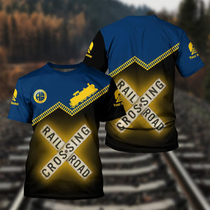 Railspirit Personalized Alaska Railroad T Shirt Railroad Crossing Printed Train Track Shirt