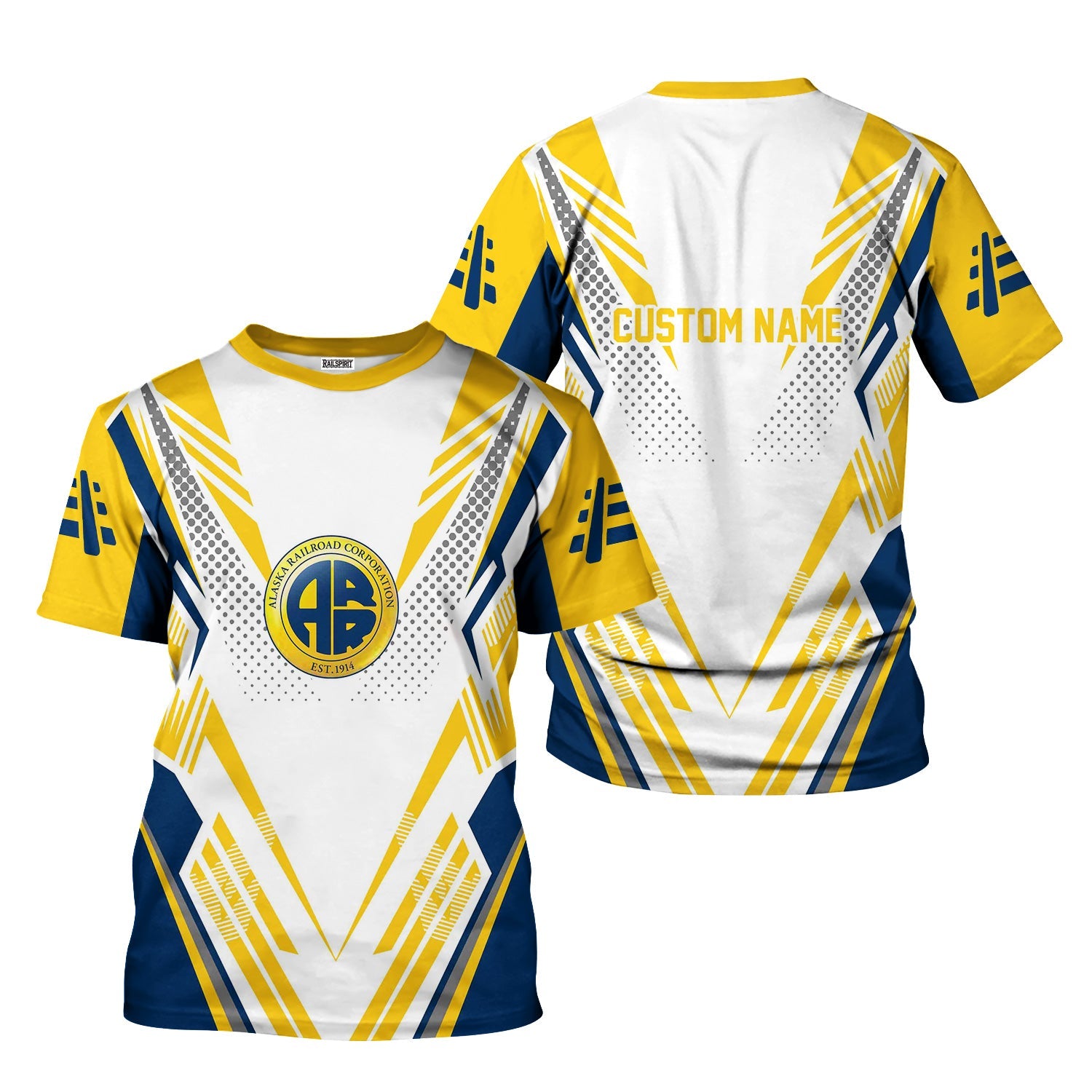 Railspirit Personalized Alaska Railroad T-Shirt Railroad Tribute Design Train Shirt for Train Lovers