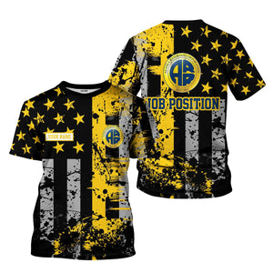 Railspirit Personalized Alaska Railroad T-Shirt Artistic Paint American Flag Style Train Shirt