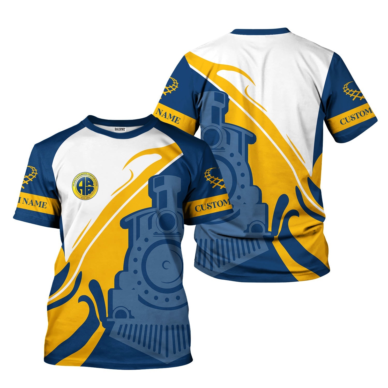 Railspirit Personalized Alaska Railroad T-Shirt Flame-Inspired Style Shirt Gift Idea For Train Lovers
