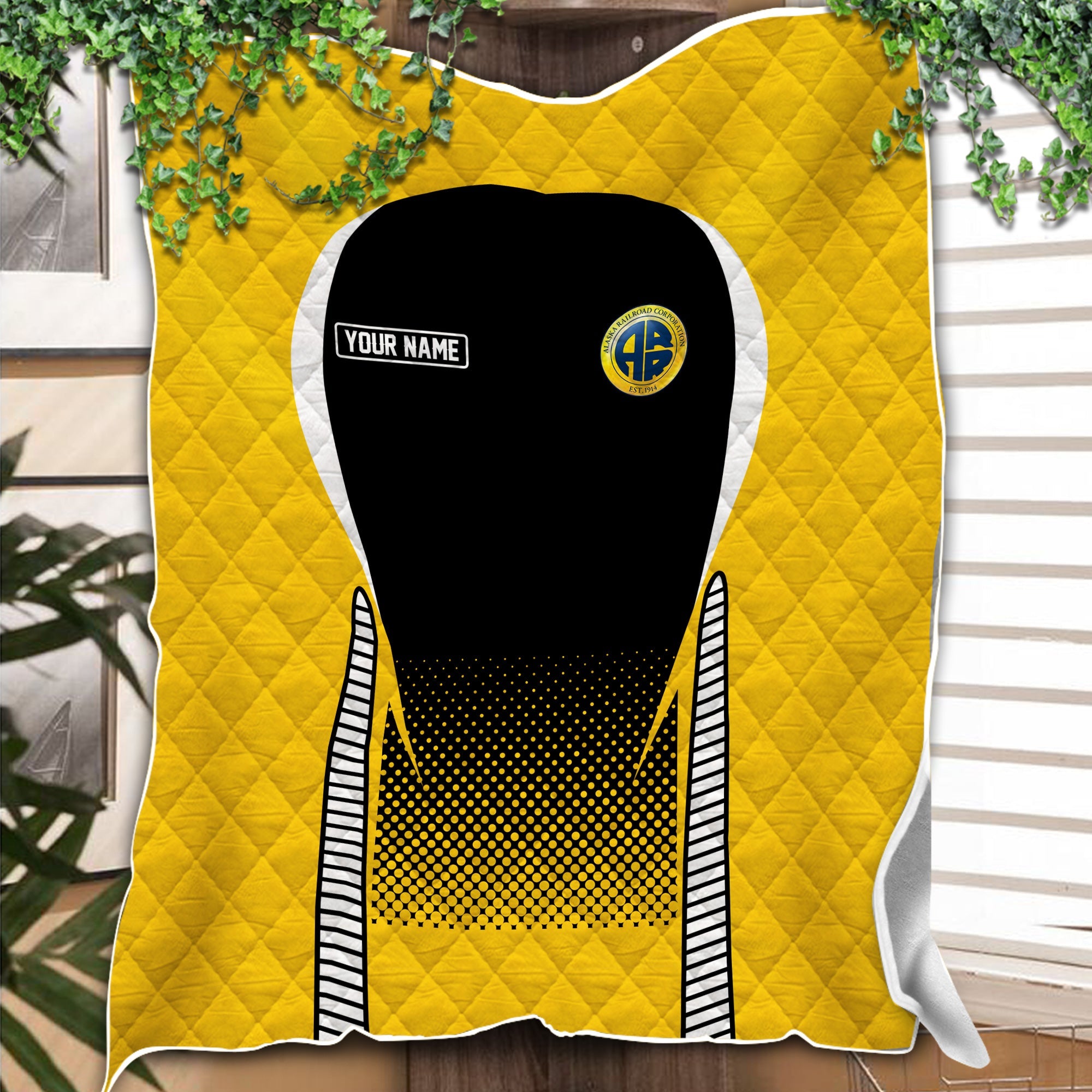 Railspirit Personalized Alaska Railroad Premium Quilts Train Premium Quilts Gift Idea For Train Lover