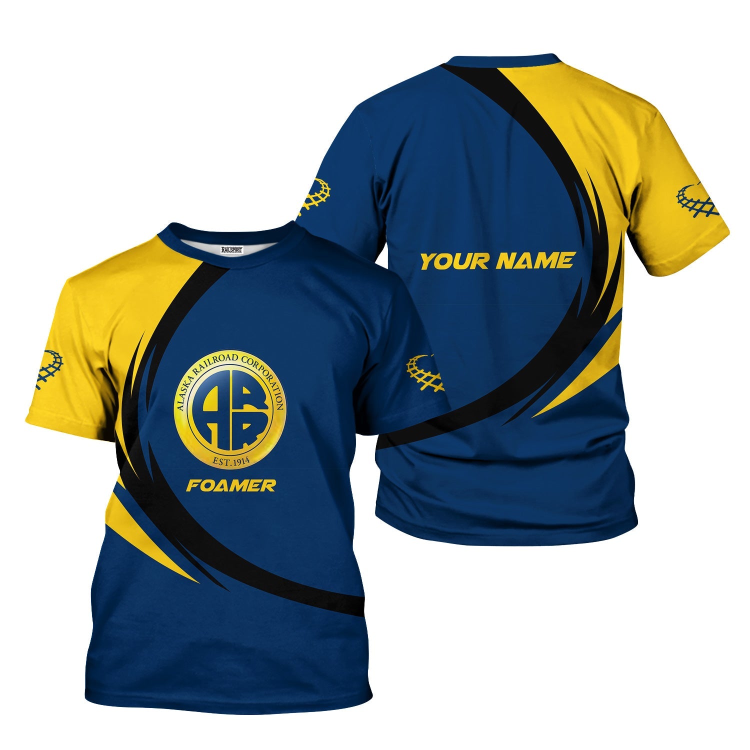 Railspirit Personalized Alaska Railroad T-Shirt Unique Graphic Style Shirt For Train Enthusiasts