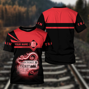 Railspirit Personalized Kansas City Southern T Shirt Train Ticket American Locomotive Printed Train