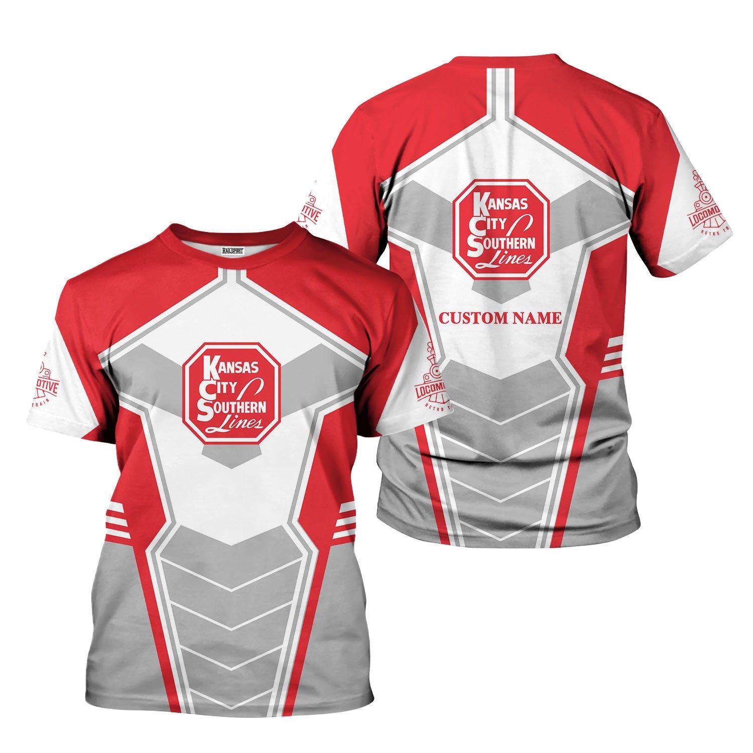 Railspirit Personalized Kansas City Southern T-Shirt Engine-Inspired Style Train Shirt for Railroad Fanatic