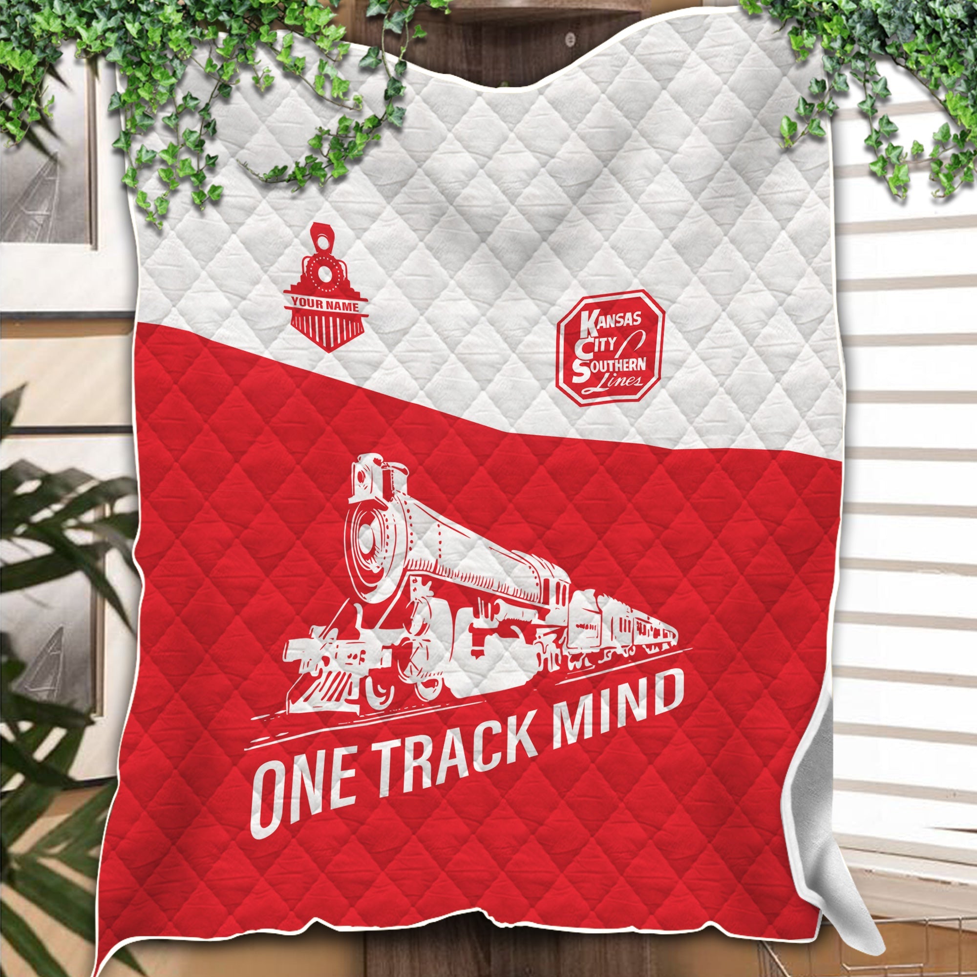 Railspirit Personalized Kansas City Southern Premium Quilt One Track Mind Train Premium Quilt Gift Idea For Train Lover