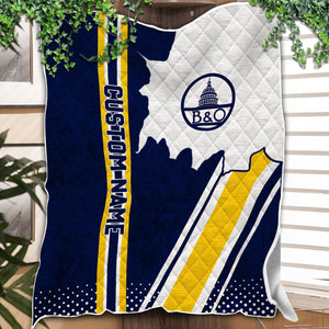 Railspirit Personalized Baltimore and Ohio Railroad Premium Quilts Vintage B&O All Over Printed Premium Quilts