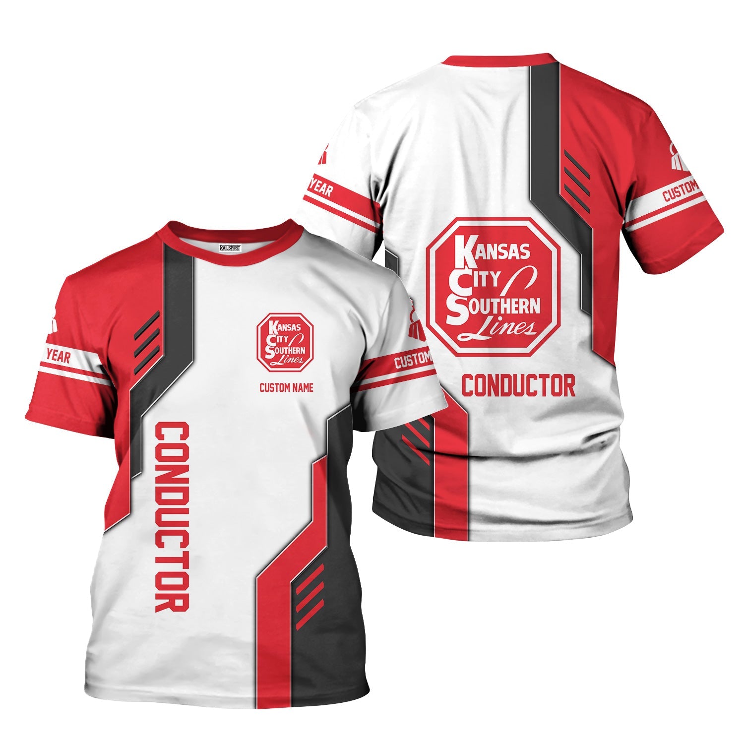 Railspirit Personalized Kansas City Southern T-Shirt Unique Railway Style with Custom Job Train Shirt