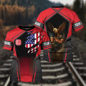 Railspirit Personalized Kansas City Southern T Shirt American Eagle Vintage Train Shirt