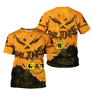 Railspirit Personalized Genesee & Wyoming Inc. Railroad T-Shirt Torn Graphic Style Train Shirt For Rail Junkie