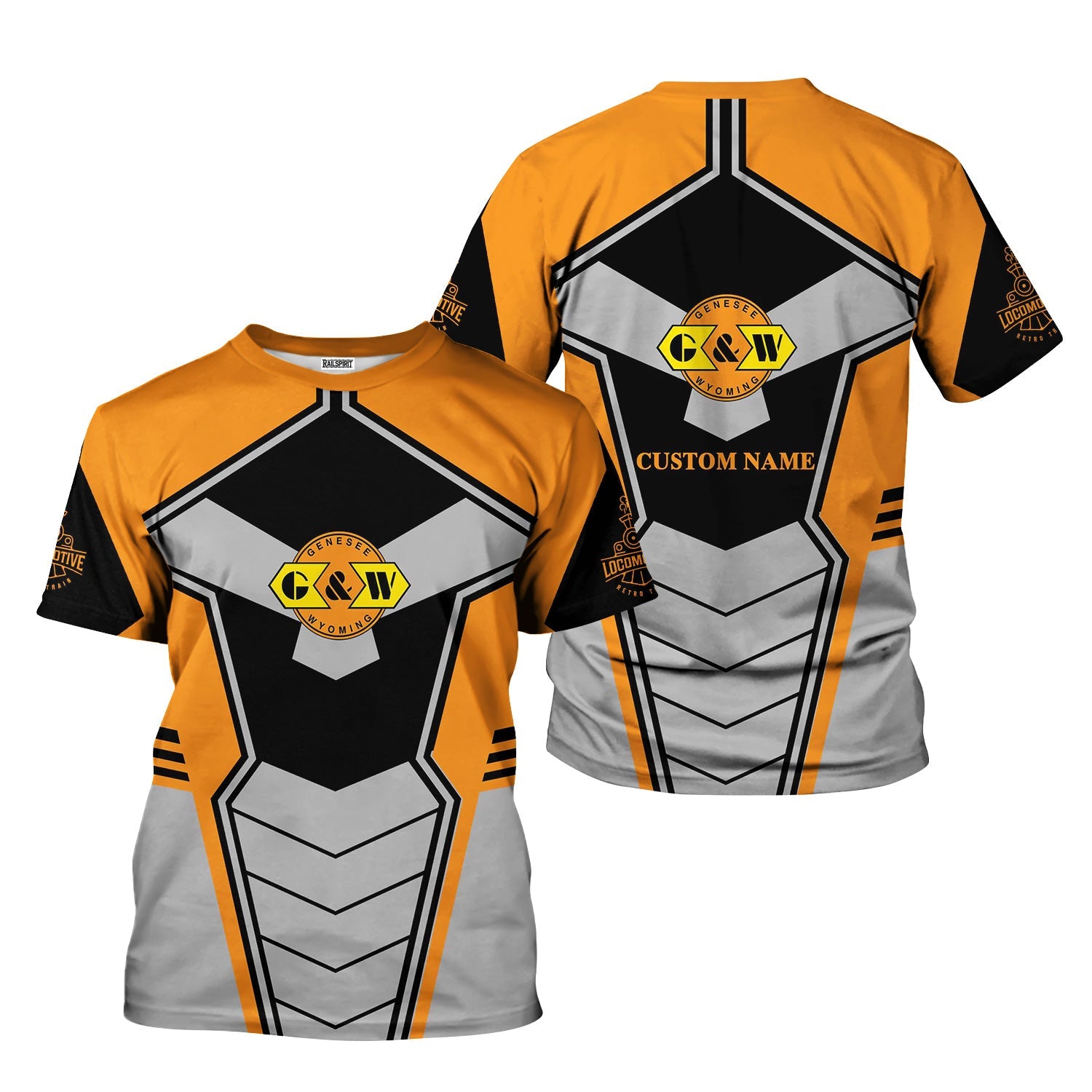 Railspirit Personalized Genesee & Wyoming Inc. Railroad T-Shirt Engine-Inspired Style Train Shirt for Railroad Fanatic