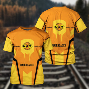 Railspirit Personalized Genesee & Wyoming Inc. Railroad T-Shirt Custom Year Railroader Shirt Gift Idea For Train Lover