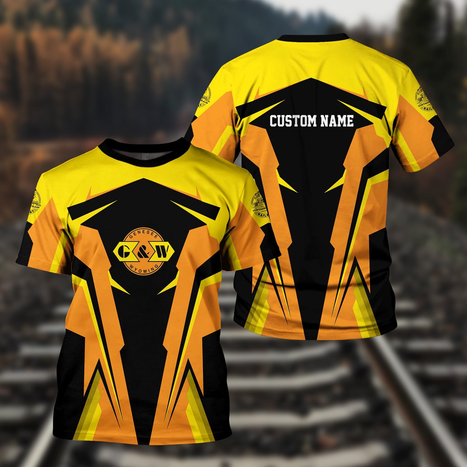 Railspirit Personalized Genesee & Wyoming Inc. Railroad T Shirt Strong Line Style Train Unisex Shirt All Over Print