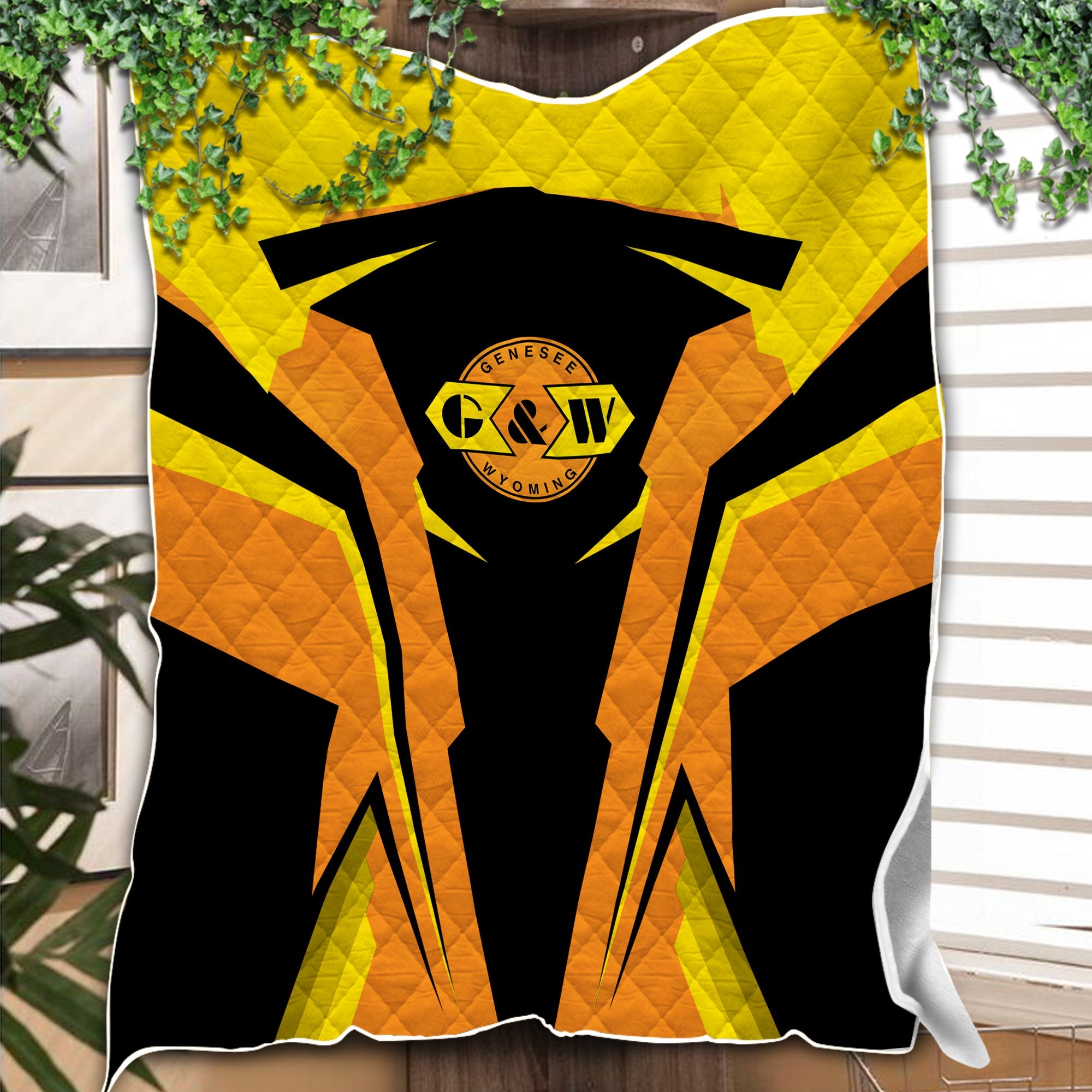 Railspirit Personalized Genesee & Wyoming Inc. Railroad Premium Quilts Strong Line Train Premium Quilts Gift Idea For Train Lover