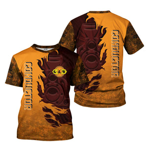 Railspirit Personalized Genesee & Wyoming Inc. Railroad T-Shirt Blazing Style with Custom Position Train Shirt