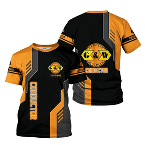 Railspirit Personalized Genesee & Wyoming Inc. Railroad T-Shirt Unique Railway Style with Custom Job Train Shirt