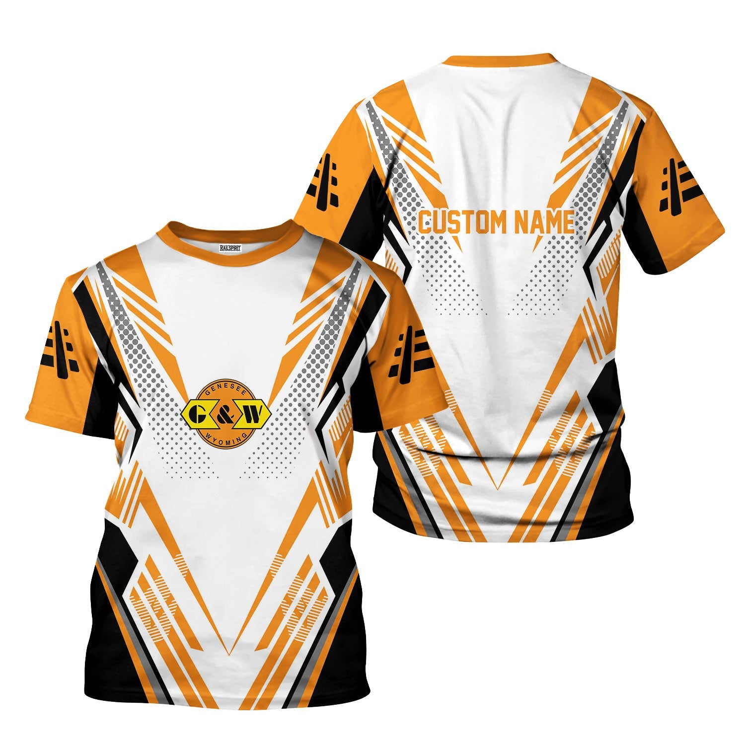 Railspirit Personalized Genesee & Wyoming Inc. Railroad T-Shirt Railroad Tribute Design Train Shirt for Train Lovers