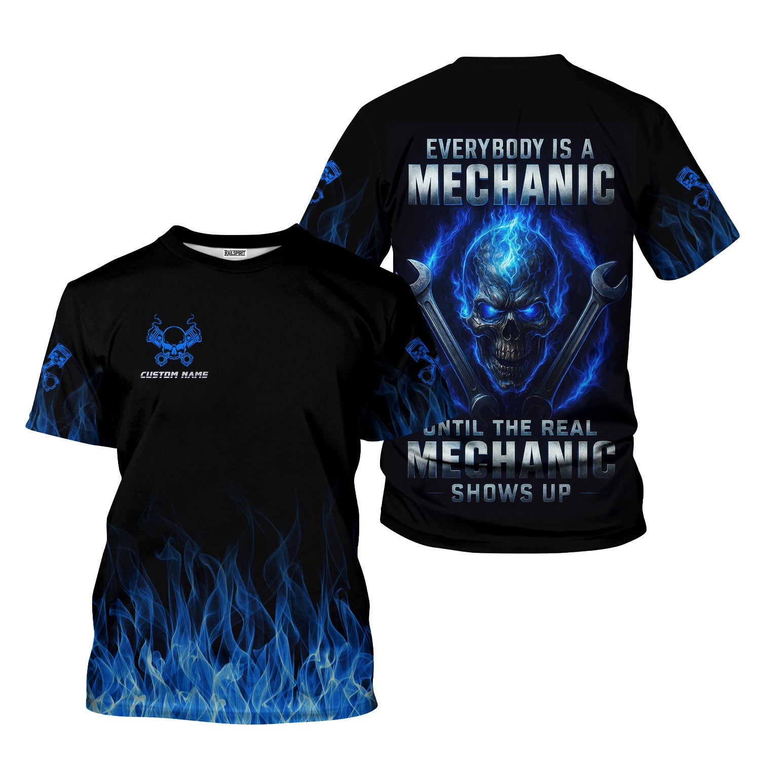 Custom Name Mechanic Shirt Everybody Is A Mechanic Until The Real Mechanic Shows Up T Shirt