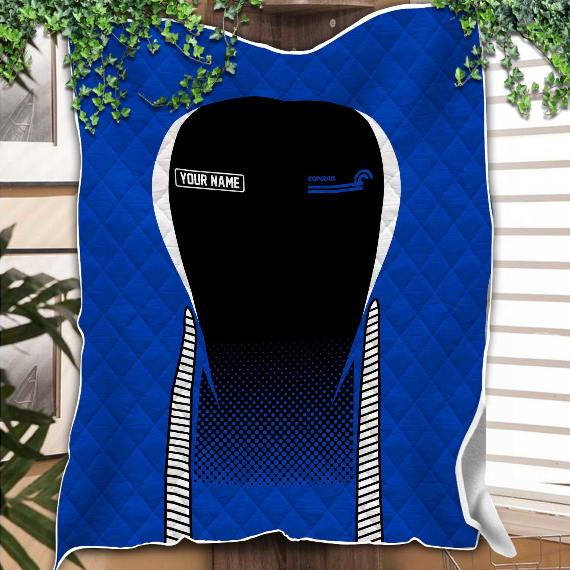 Railspirit Personalized Conrail Railroad Premium Quilts Train Premium Quilts Gift Idea For Train Lover