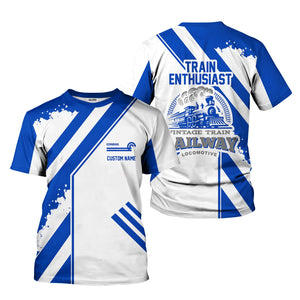 Railspirit Personalized Conrail Railroad T-Shirt Locomotive Design Train Shirt for Train Enthusiast