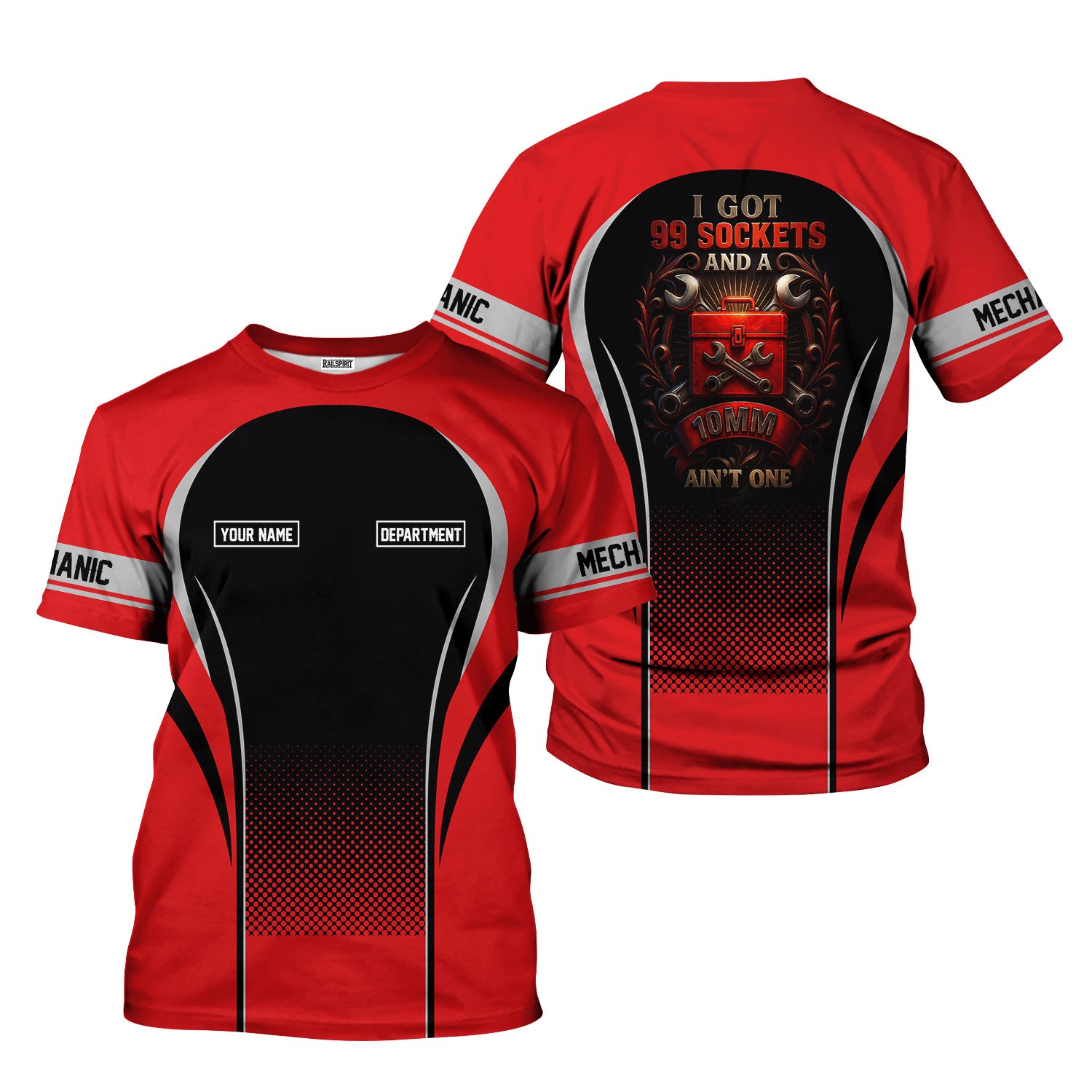 Personalized Mechanic Shirt, I Got 99 Sockets And A 10MM Ain't One, Custom Department, Mechanic Uniforms, Gift For Men