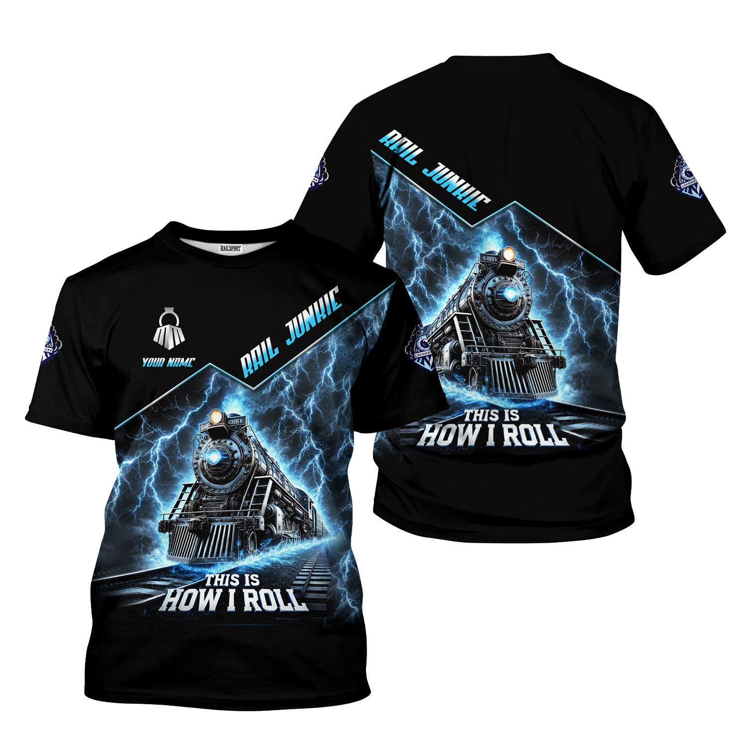 Railspirit Personalized Train T-Shirt This Is How I Roll Thunder Style Shirt Gift Idea For Rail Junkie