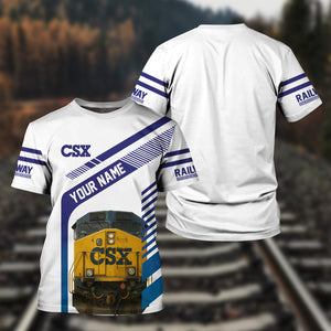 Railspirit Personalized CSX Transportation Railroad T-Shirt CSX Engine Graphic Shirt